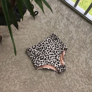 New J. Crew leopard high-waist bikini bottom